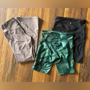 Old Navy Active GIRLS Bundle 2 Shorts 1 flare Leggings all with pockets SIZE 8